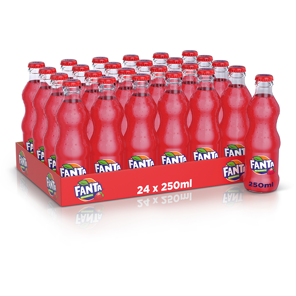 فانتا فراوله زجاج 250مل .